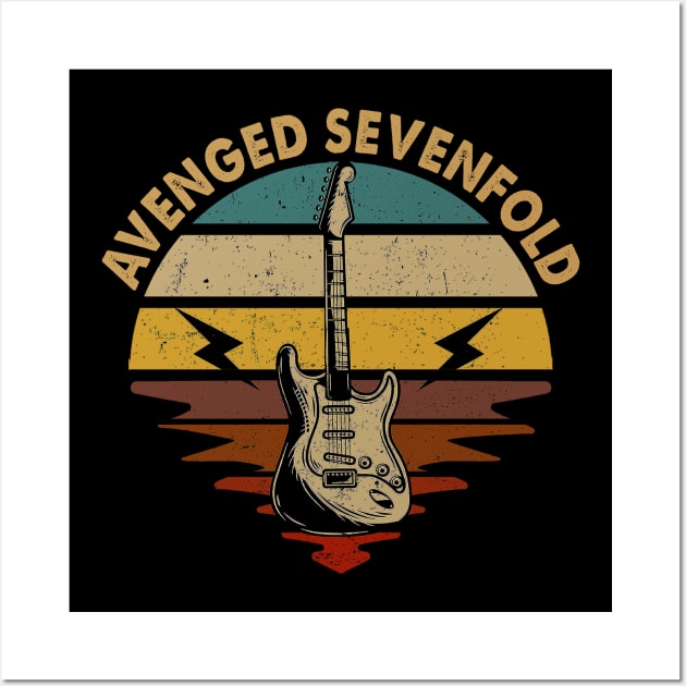 Vintage Guitar Proud To Be Avenged Name Retro Wall Art by ElinvanWijland birds